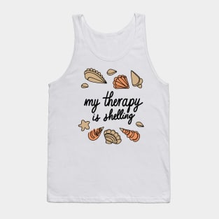 Therapy is Shell Collector Beachcombers - Beachcombing Seashell Collecting Tank Top